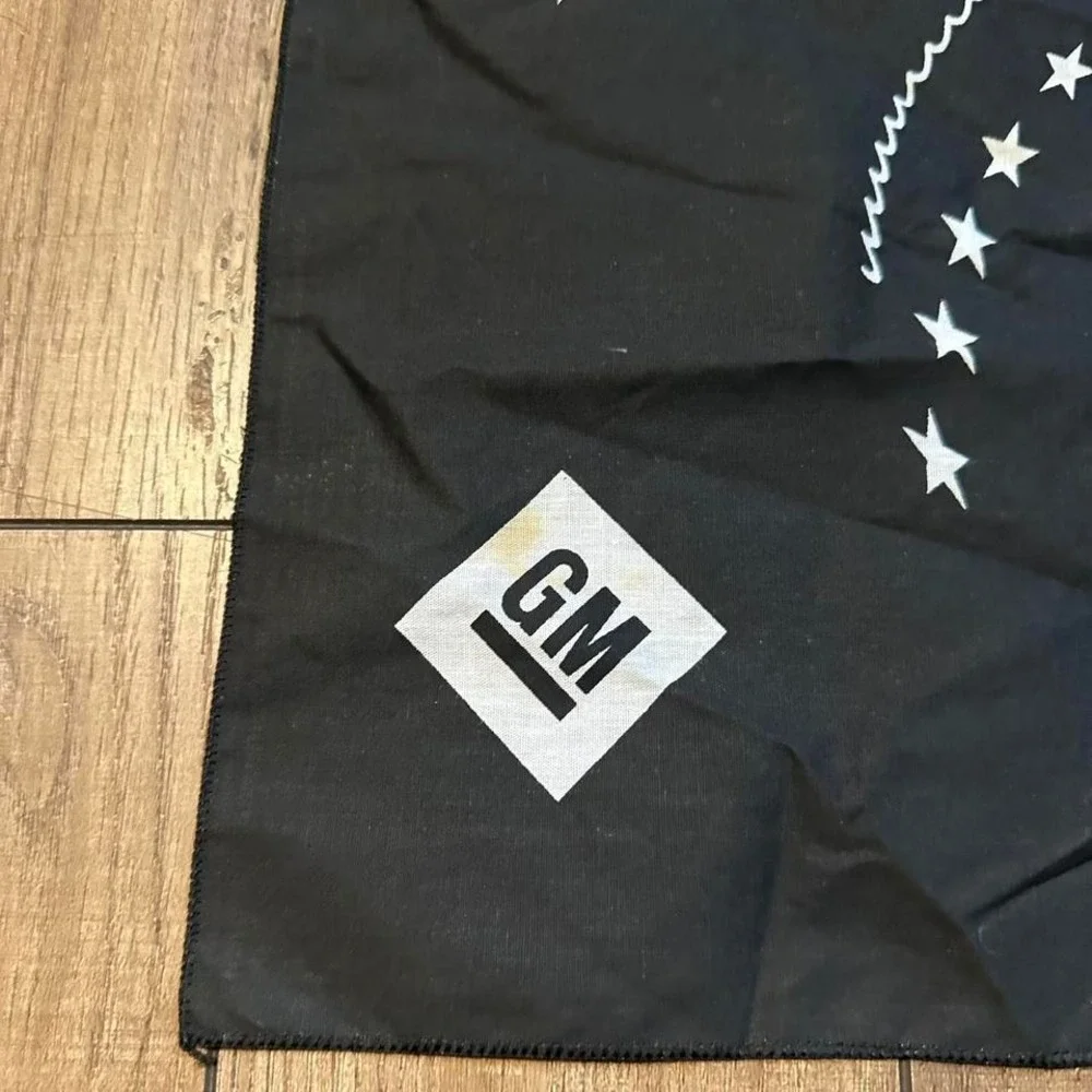 Vintage GM General Motors‎ Bandana Eagle Black White Graphic 90s